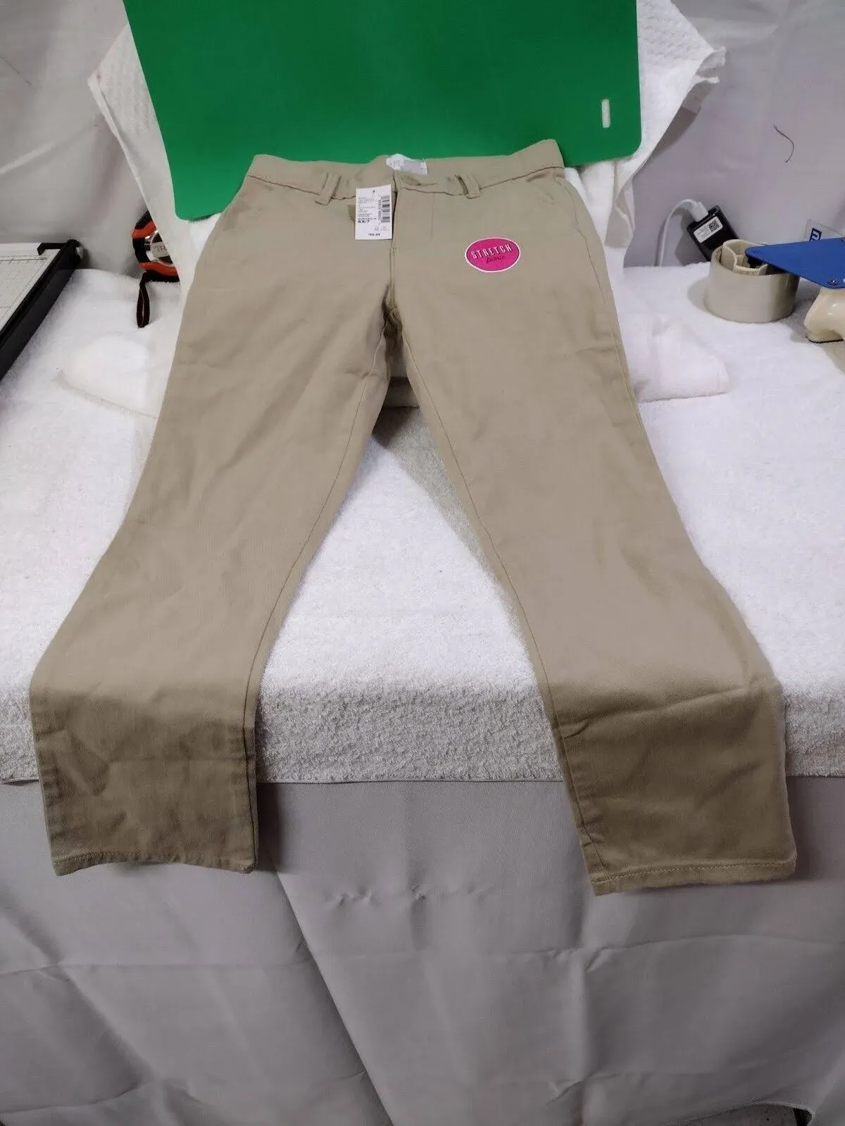 New, The Childrens Place Girls Uniform Skinny Chino Pants Sandy Size 6x-7 1 Pair