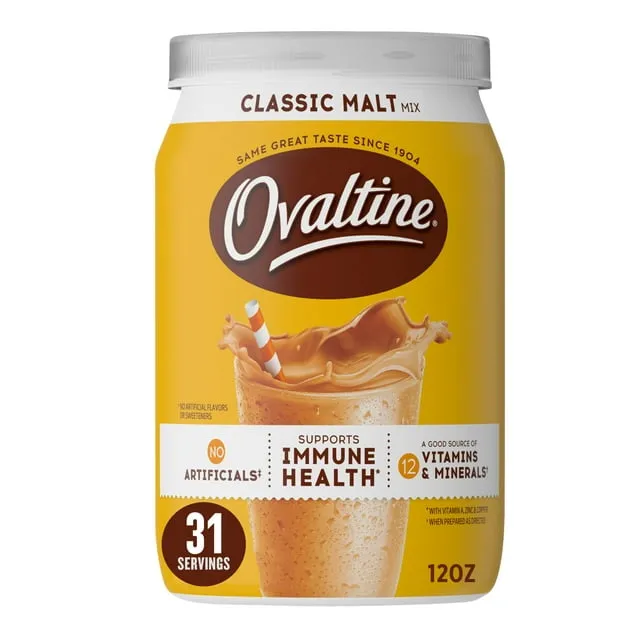 OVALTINE Classic Malt Flavored Milk Mix 12 oz. Canister