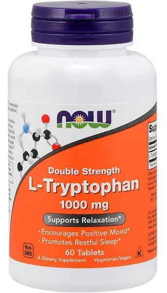 NOW Foods - Now Foods L-tryptophan 1000mg, Tablets, 60-Count [Health and Beauty](Pack of 2)