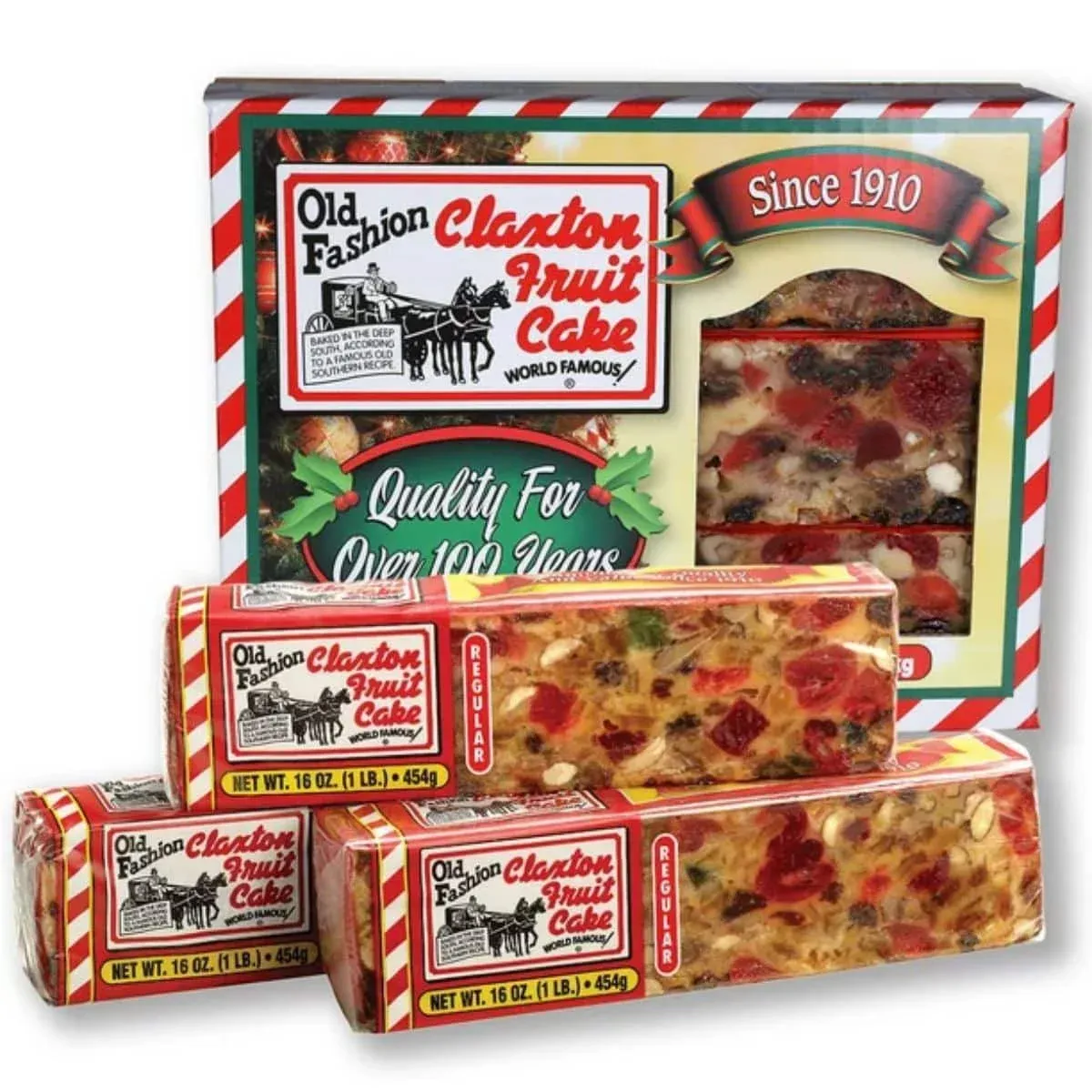 Claxton Fruit Cake - 3-1 Lb. - Holiday Pack - Regular Recipe