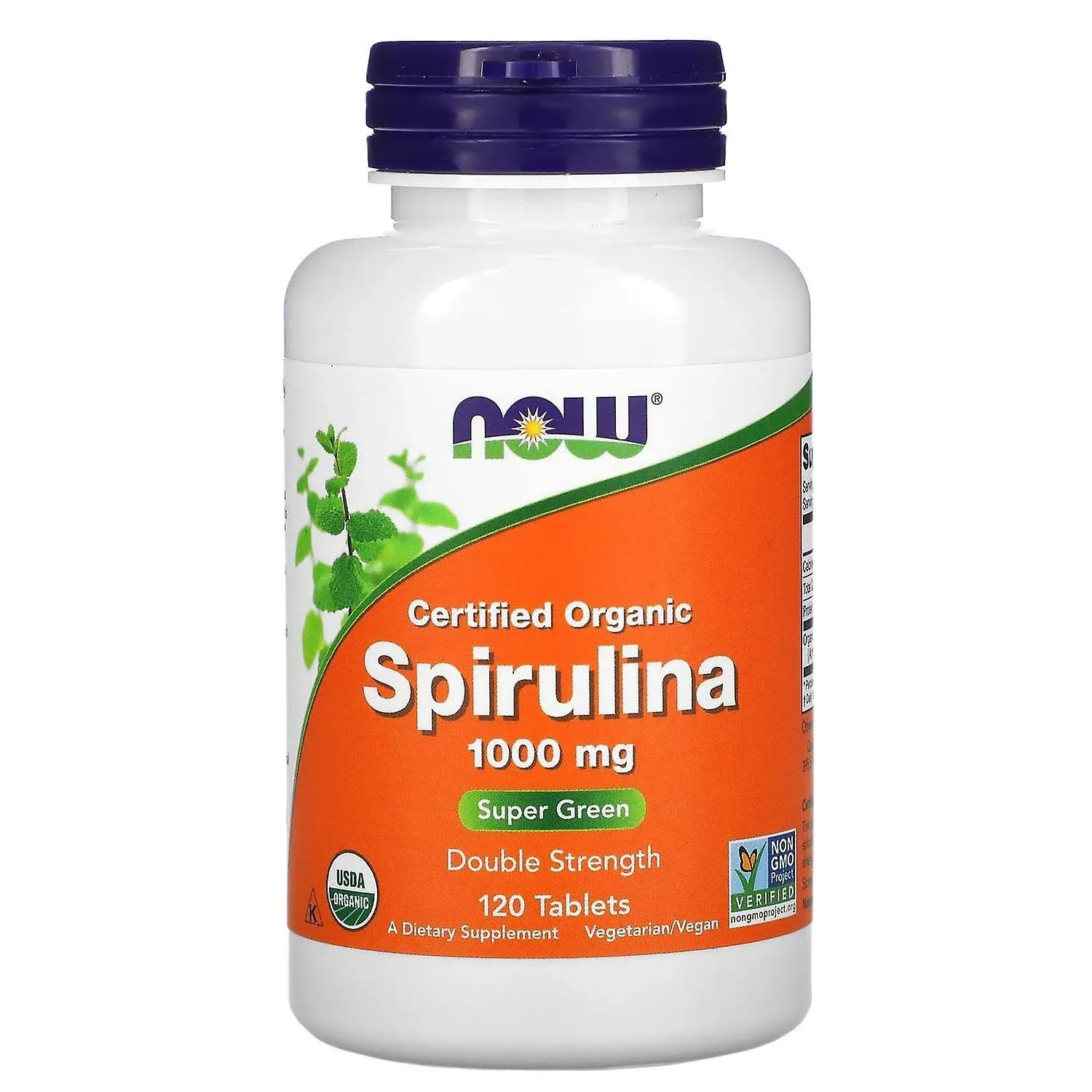 Spirulina Certified Organic 1000mg - 120 Tabs - Now-foods