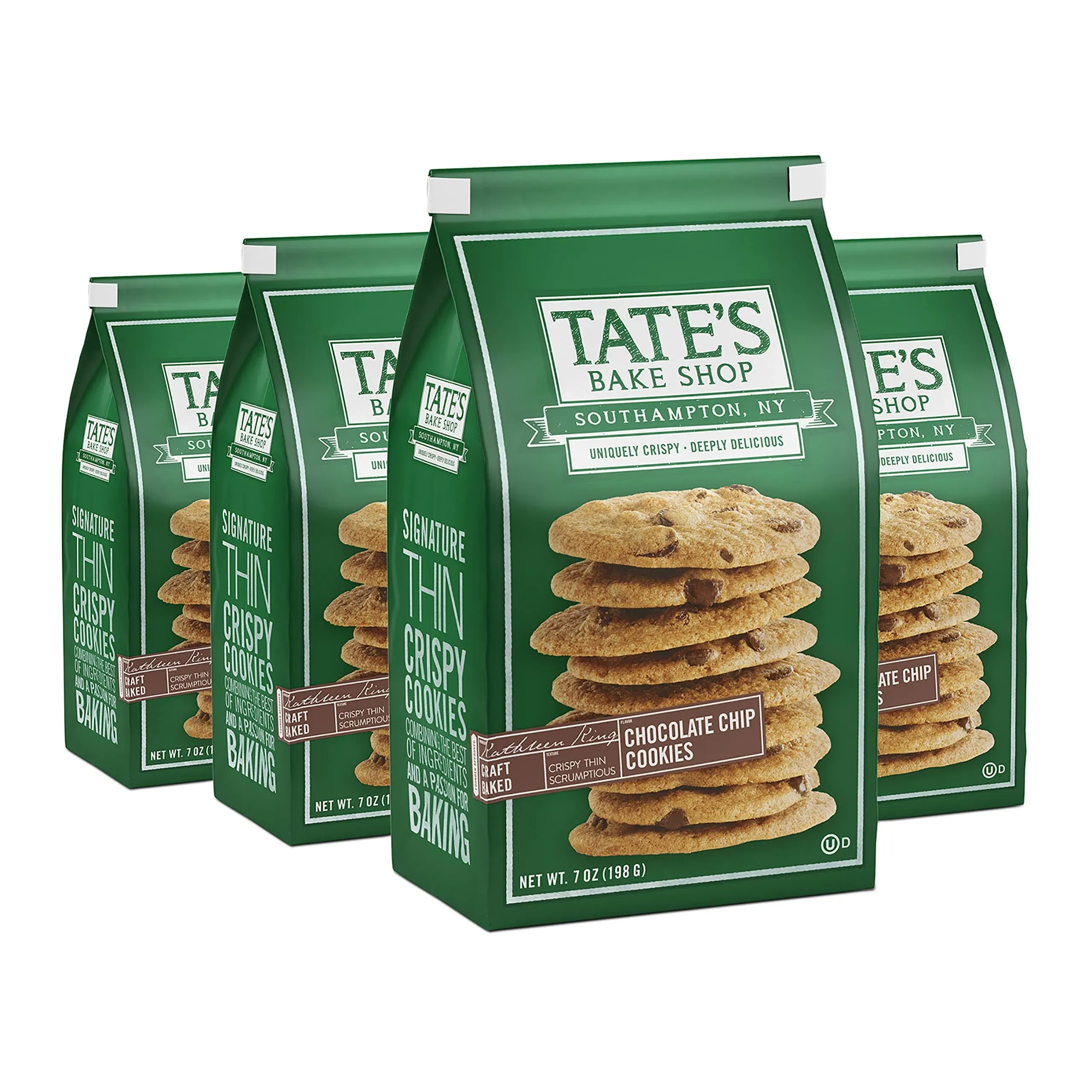 Tate&#039;s Bake Shop Thin &amp; Crispy Cookies, Chocolate Chip, 7 Oz, 4Coun tGrocery