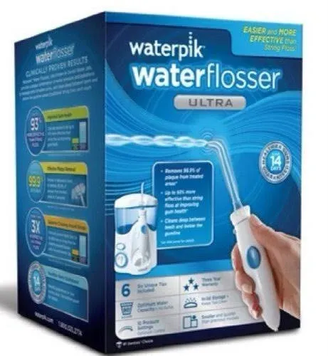 New Waterpik Ultra Water Flosser White WP-100W Healthy Gums W 6 Tips Included