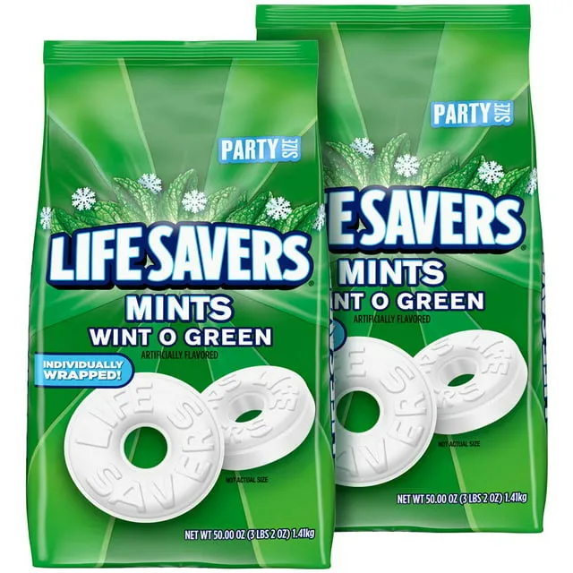 Lifesavers Wint-o-green Mints, 308 Pieces, Office Candy, Breathmints, Candy Dish, Bulk 2lbs. 9 oz. Bag