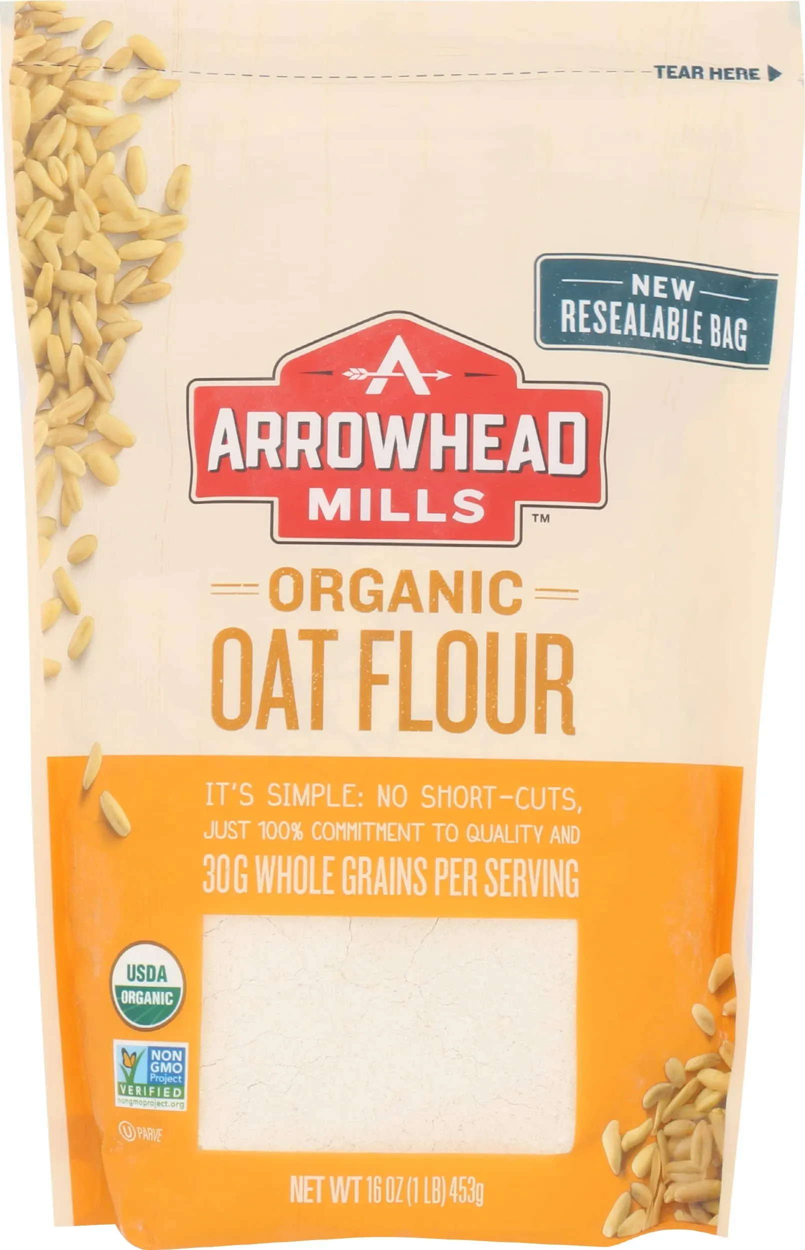 Arrowhead Mills Flour Oat Organic, 16 oz