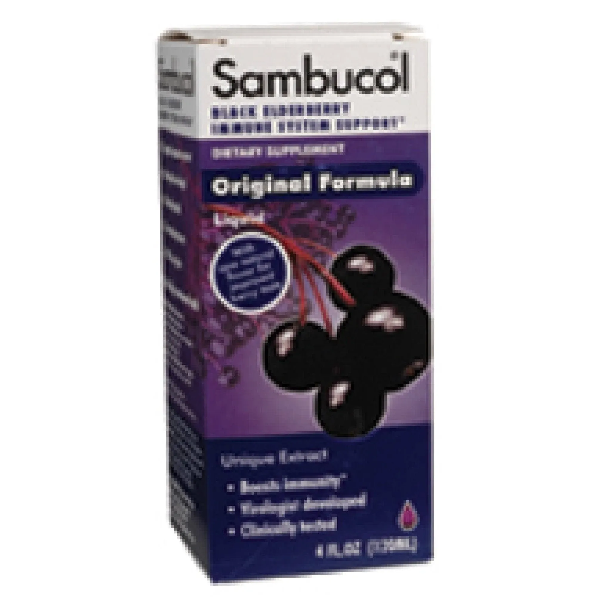 Sambucol Immune System Support Syrup, Black Elderberry - 4 fl oz bottle