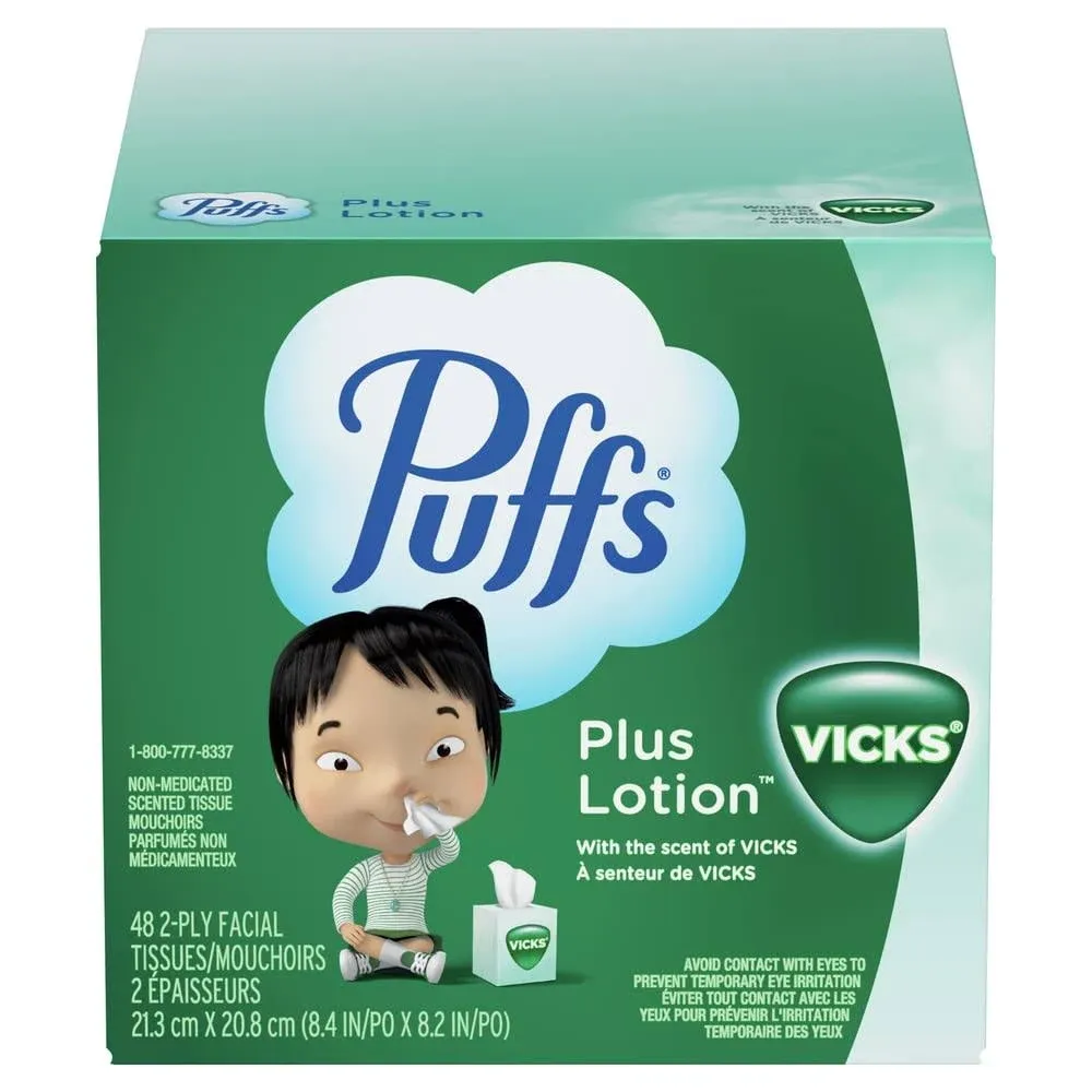 Puffs Plus Lotion with Vicks - 48 Tissues per Box