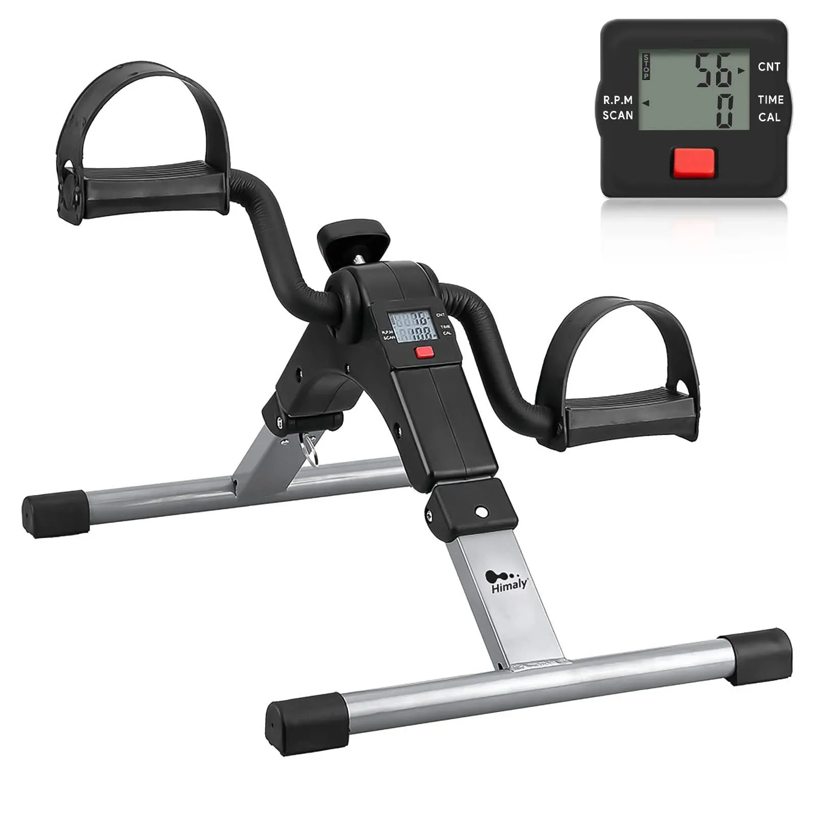 Folding Pedal Exerciser - Mini Exercise Bike under Desk Bike Pedal Exerciser wit