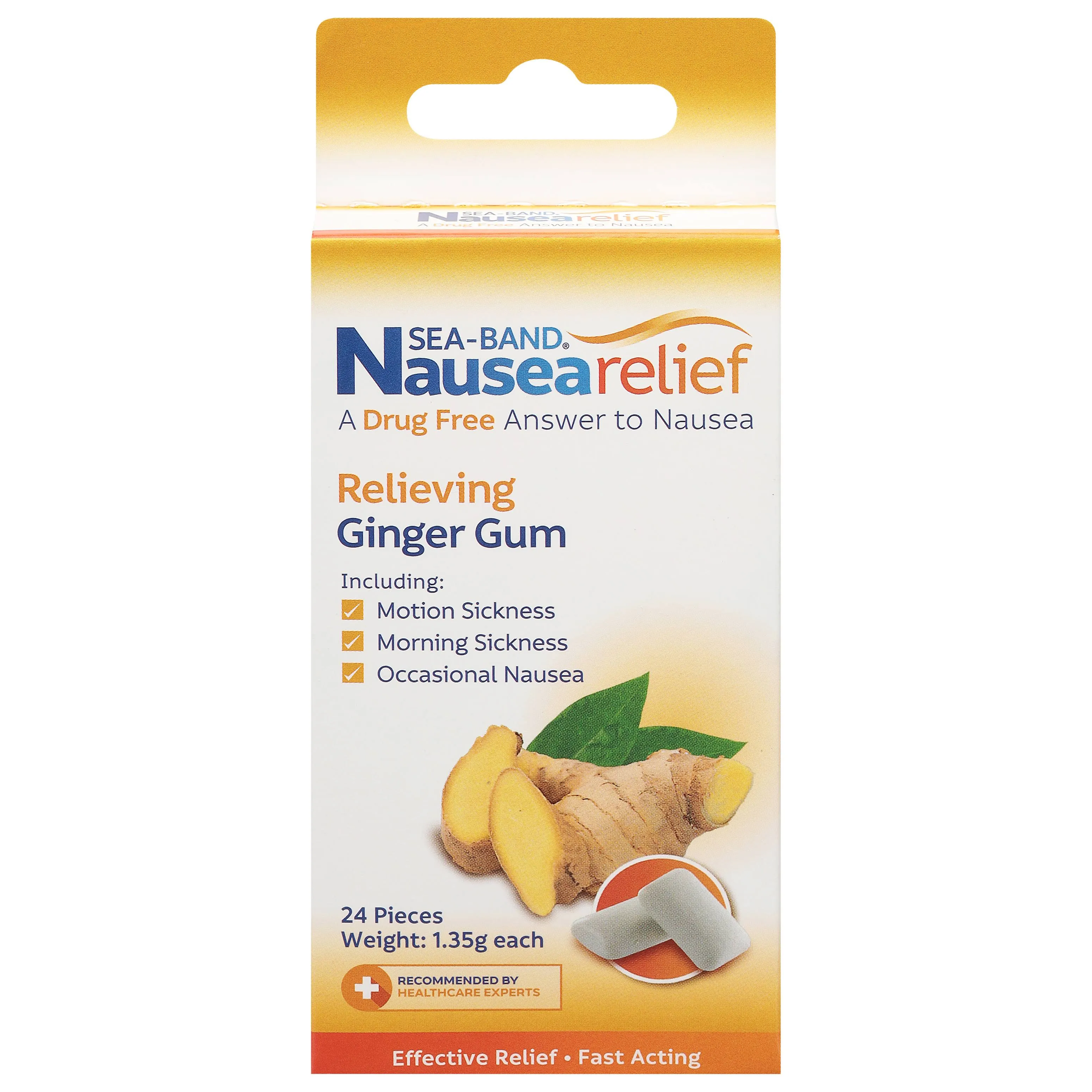 Sea Band Anti-Nausea Ginger Gum-24 Pieces