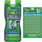 Green Gobbler Liquid Hair Drain Clog Remover | for Toilets, Sinks, Tubs & Fresh Scent Drain Sticks | 12 Pack | Drain Cleaner & Deodorizer