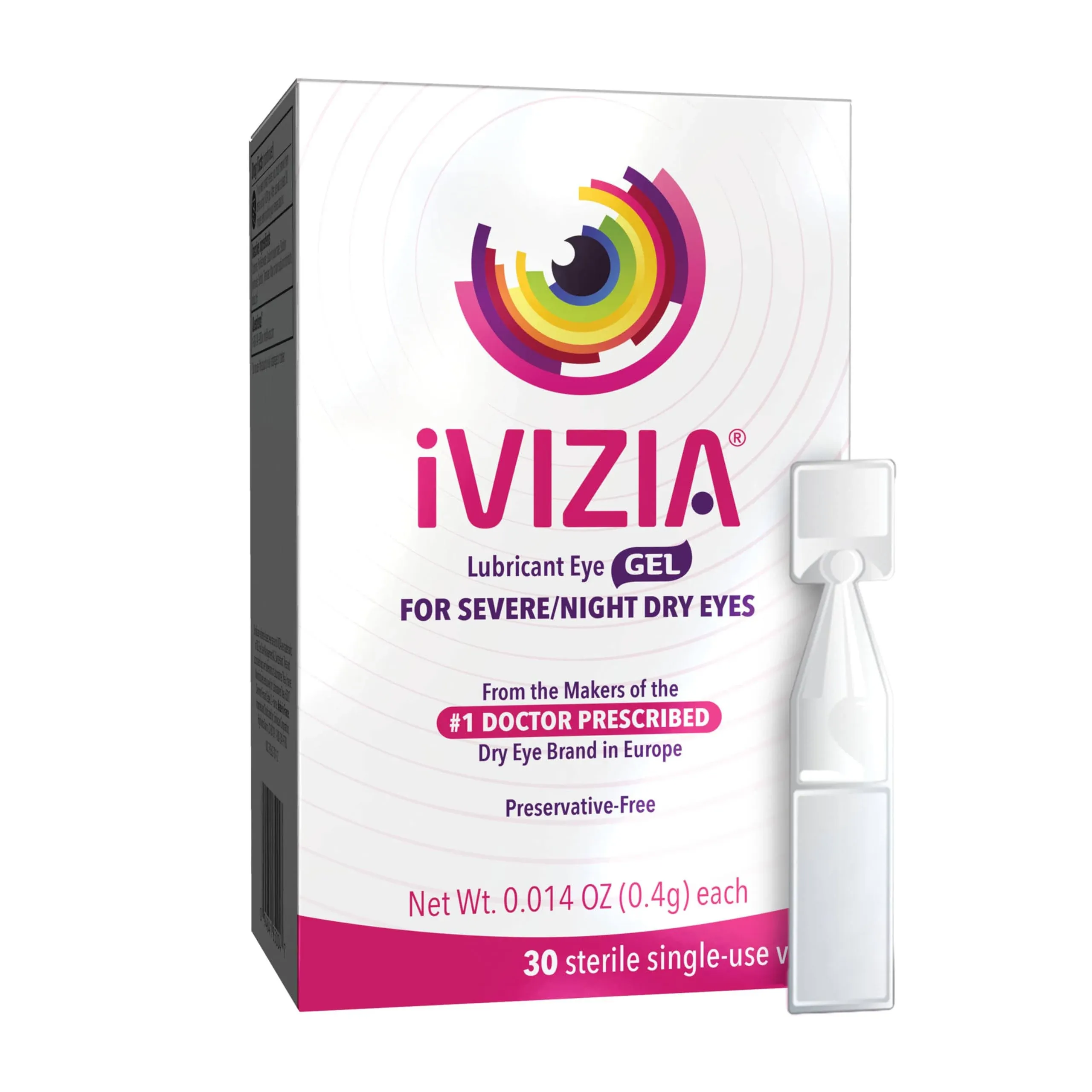 Similasan Ivizia Lubricant Eye Gel, Sterile, For Severe/Night Dry Eyes - 30 pack ...