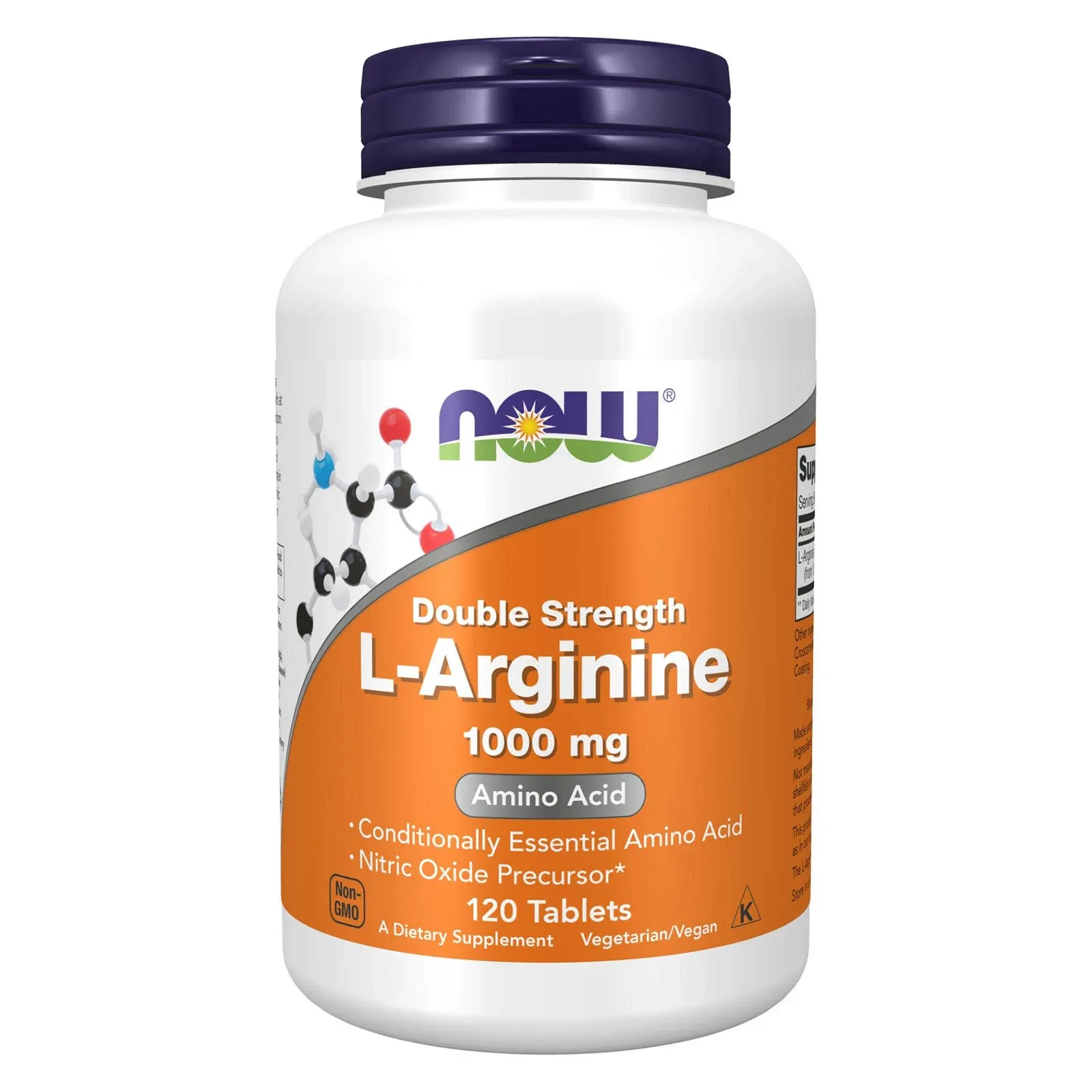 Now L-Arginine, Double Strength, 1000 mg, Tablets - 120 tablets