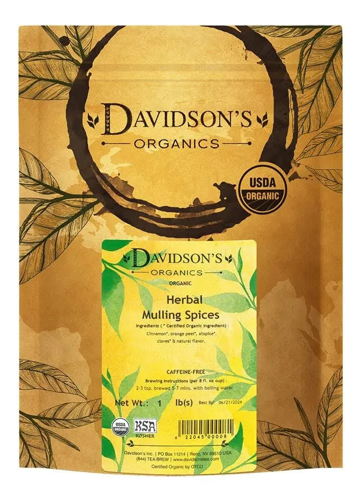 Davidson's Organics, Herbal Mulling Spices, Loose Leaf Tea, 16-Ounce Bag