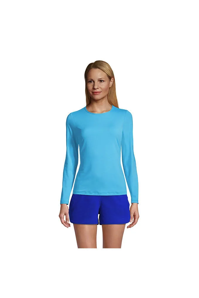 Lands' End Women's Crew Neck Long Sleeve Rash Guard