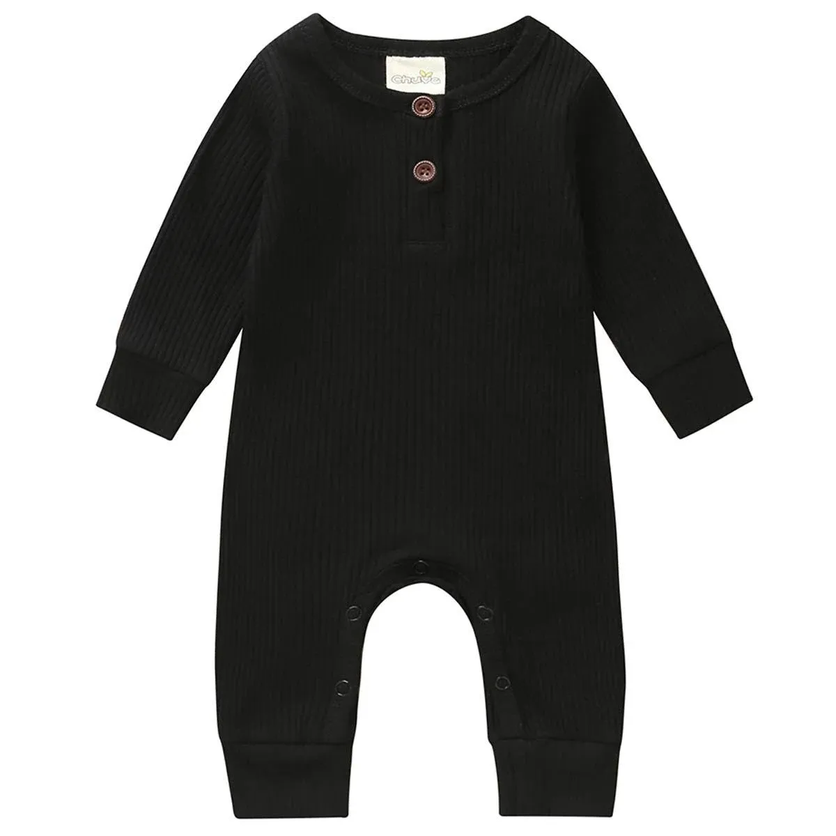 Kuriozud Newborn Infant Unisex Baby Boy Girl Button Solid Romper Bodysuit One ...