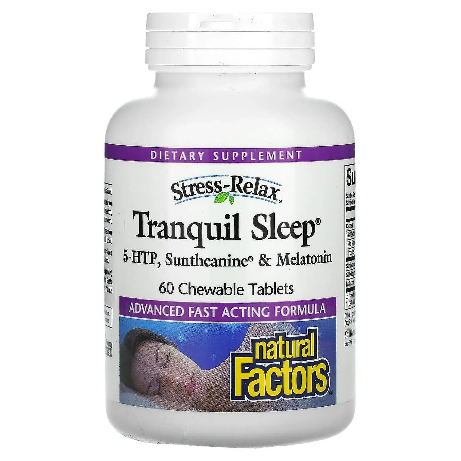 Natural Factors Extra Strength Tranquil Sleep 60 Chewable Tablets