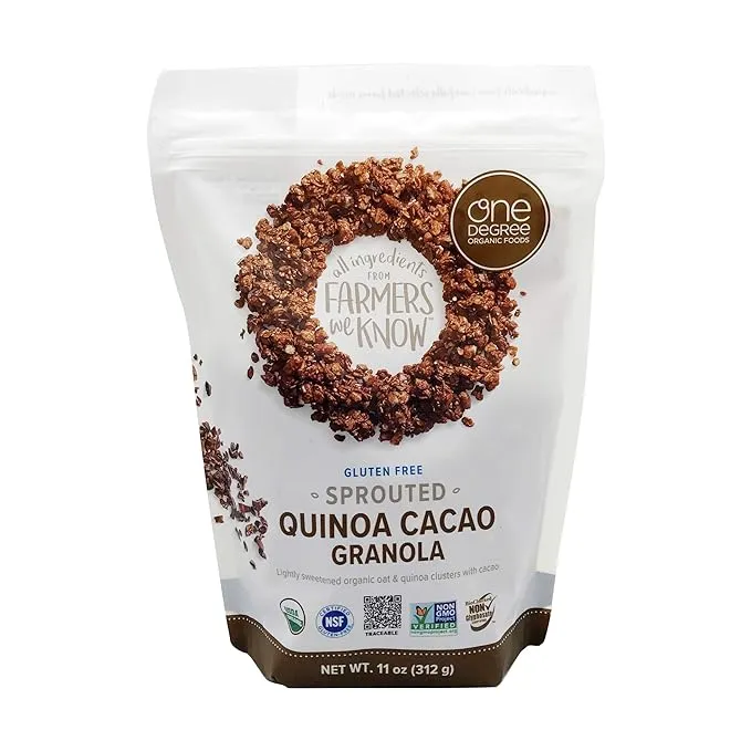 One Degree Organic Foods Quinoa Cacao Granola - Sprouted Oat - Case of 6 - 11 oz.6