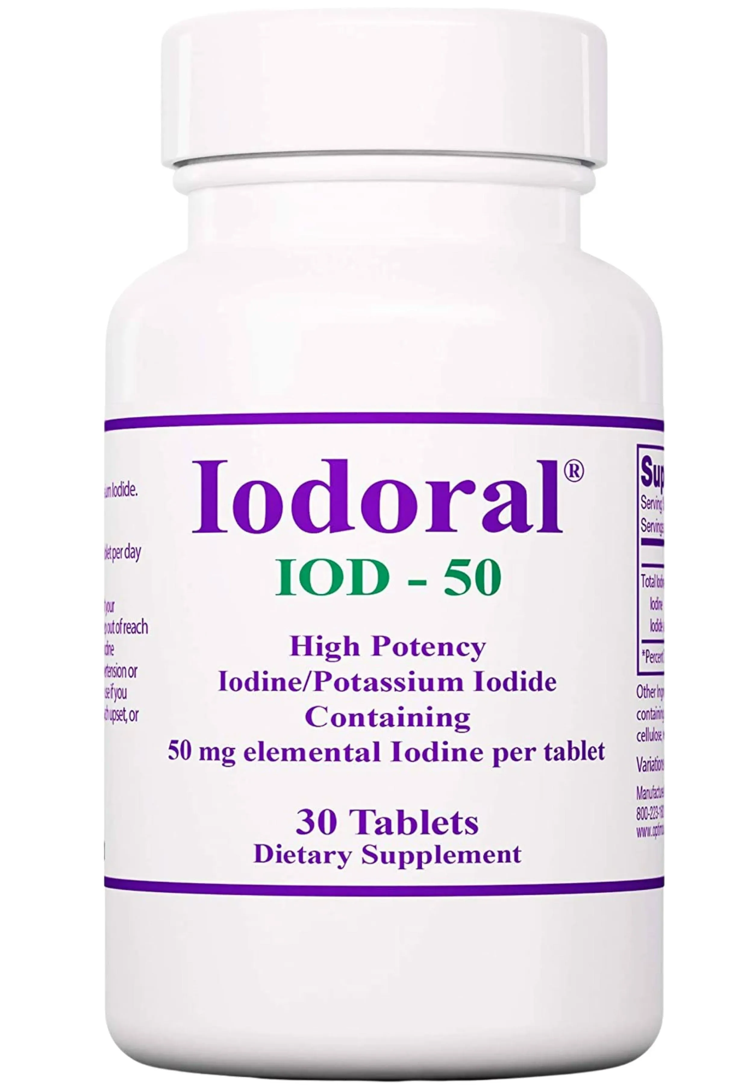 Iodoral 50 mg 30 Tablets - Thyroid Support Supplement with Iodine