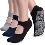 unenow Non Slip Grip Yoga Socks for Women with Cushion for Pilates Barre Dance