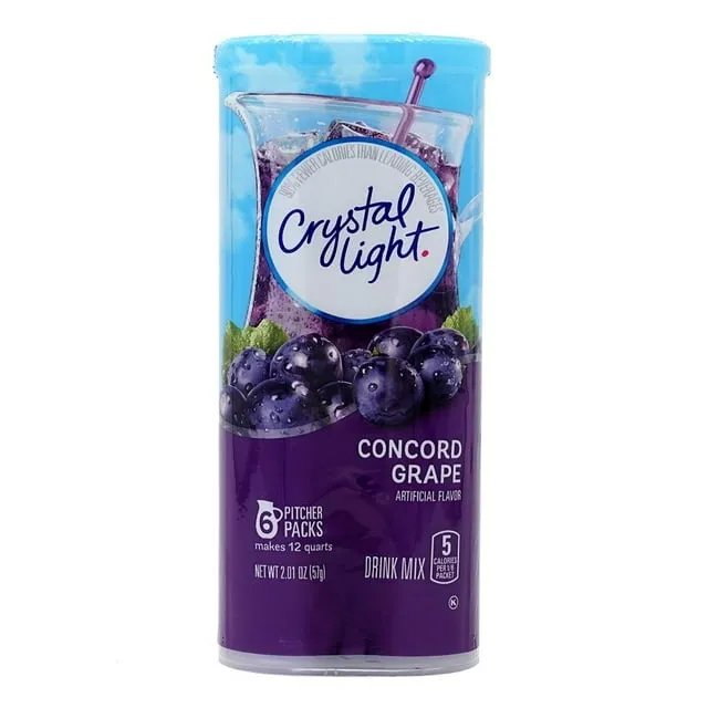 Crystal Light Concord Grape, 12-Quart 2.01-Ounce Canister (Pack Of 4)