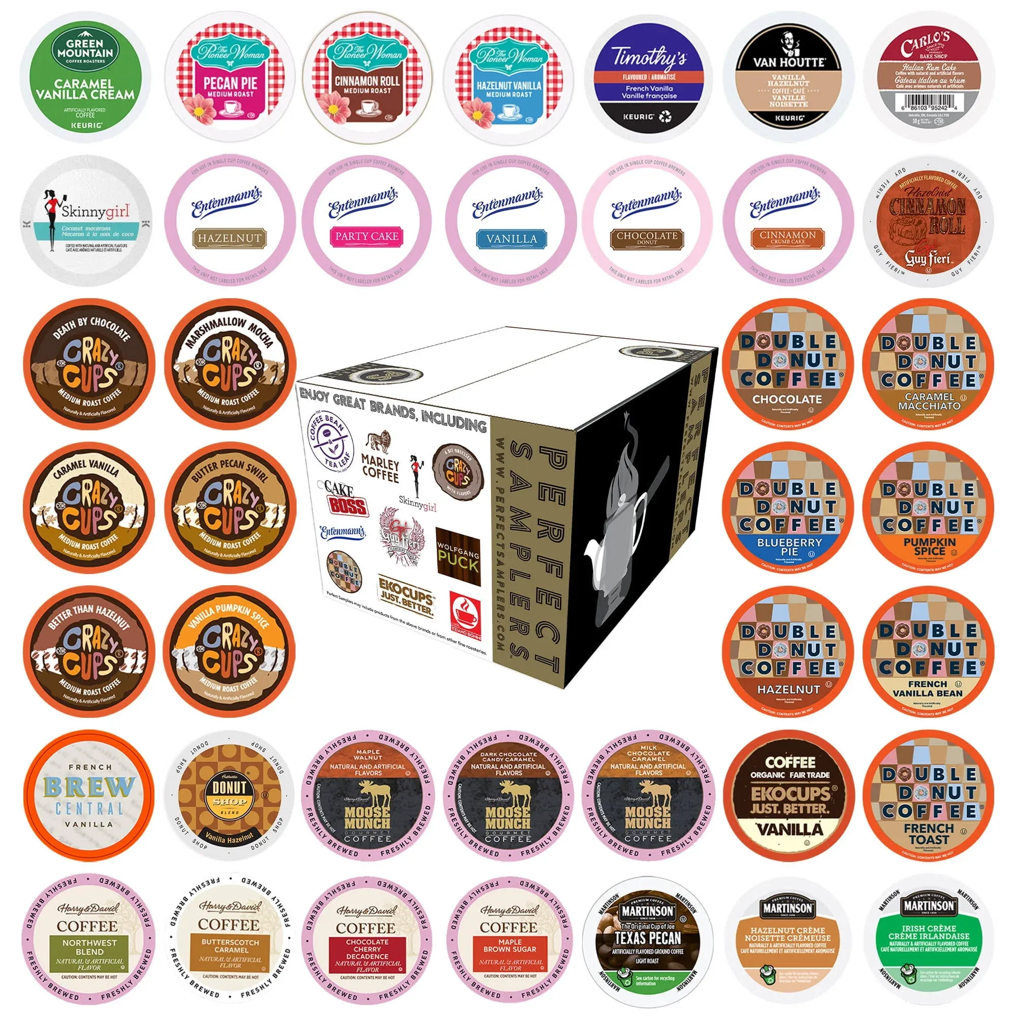 Perfect Samplers Flavored Coffee Single Serve Cups Variety Pack - 40 count