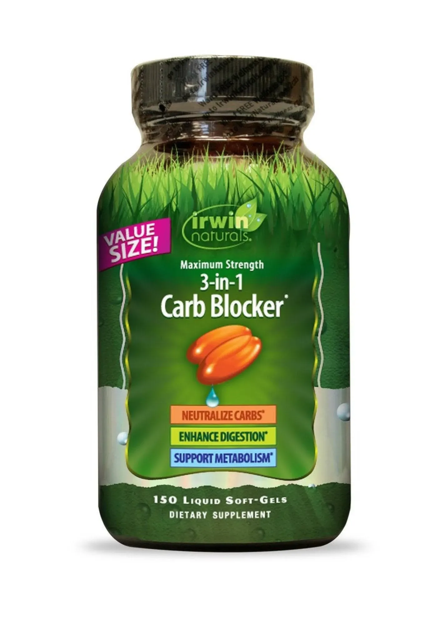 Irwin Naturals - Maximum Strength 3-in-1 Carb Blocker - 150 Softgels