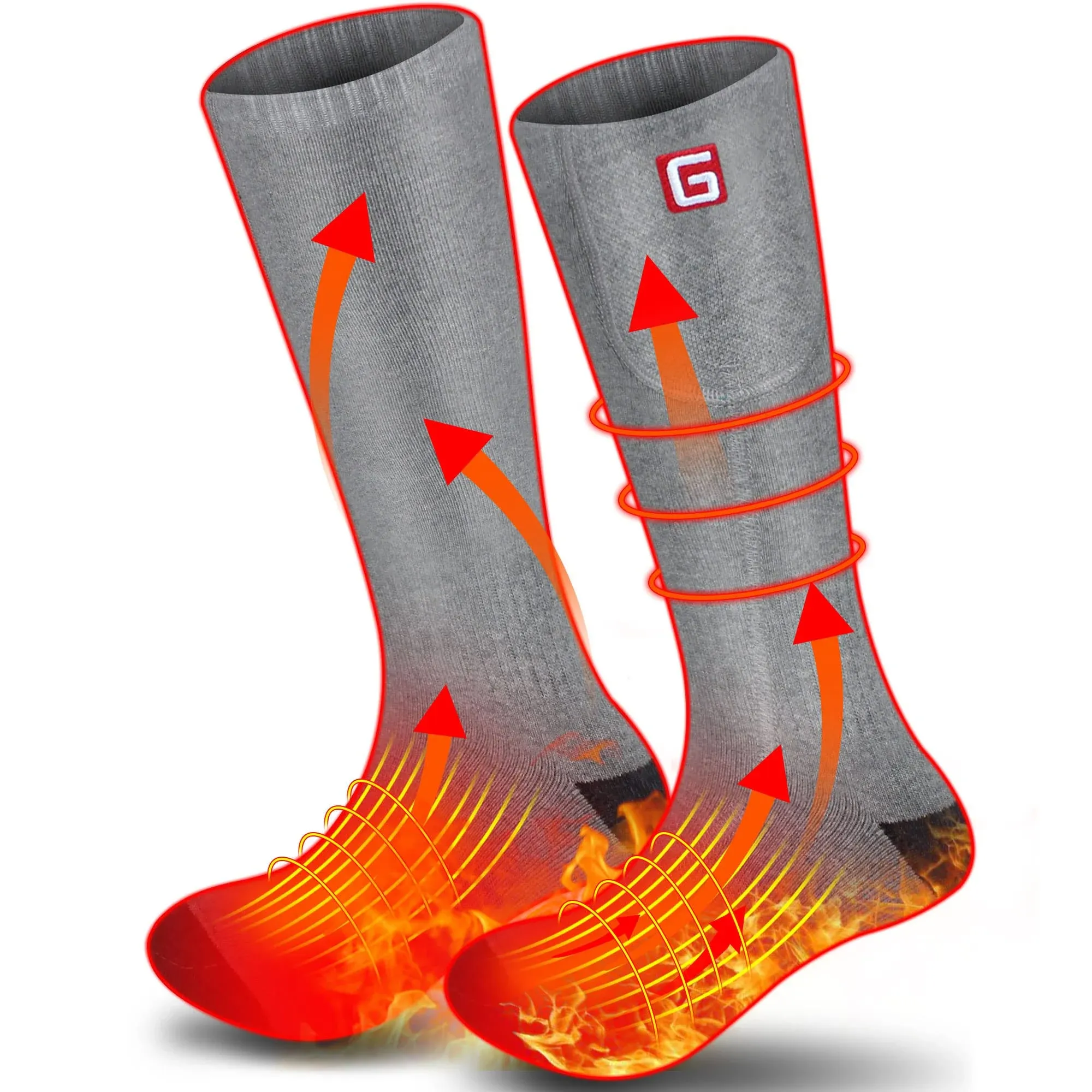 Spring Heated Socks Rechargeable Battery Heated Socks for Men Women,Thermal Insulated Heated Socks,Electric Winter Warm Heating Socks Sports Outdoor Hiking Climbing Hunting Foot Warmer