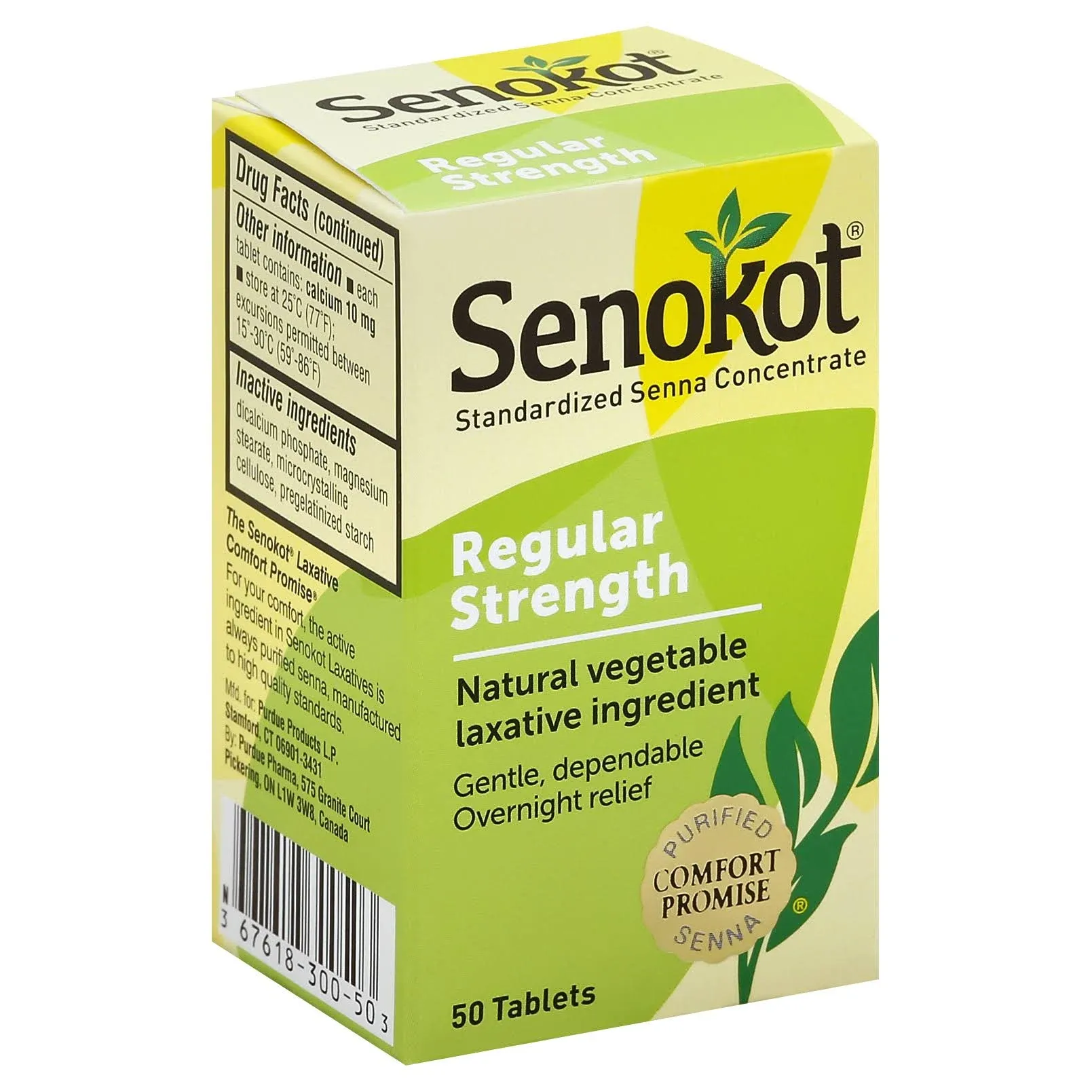 SENOKOT REGULAR STRENGTH - 50 TABLETS EXP 07/2025