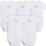 Burt's Bees Baby Unisex Baby Bodysuits, 5-pack Short & Long Sleeve One-pieces, 100% Organic Cotton Bodysuit