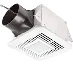 Delta Electronics ELT80-110LED BreezElite 80-110 CFM Exhaust Bath Fan, Dimmable LED Light & Adjustable High Speed