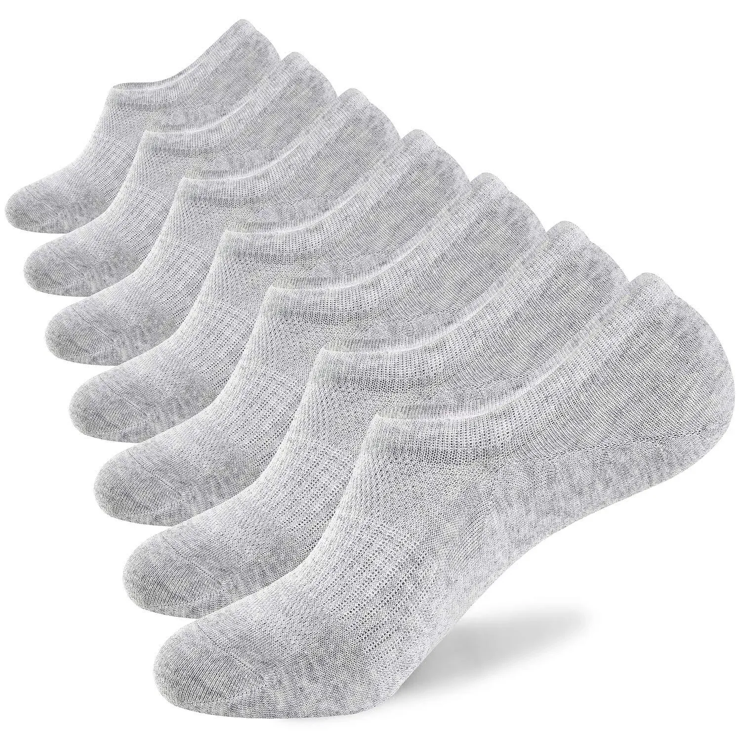 No Show Socks Mens 7 Pair Cotton Thin Non Slip Low Cut Men Invisible Sock 6-8/9-