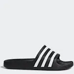 Womens Adilette Aqua Sliders - Black/White