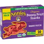 Annie's Organic, Gluten Free Bunny Fruit Snacks Berry Patch