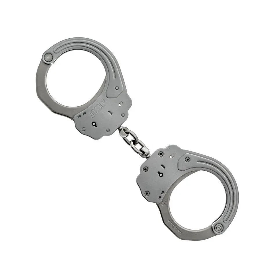 ASP 56100 Premium I-Beam Ridged Stainless Steel Sentry Chain Cuffs HandCuffs