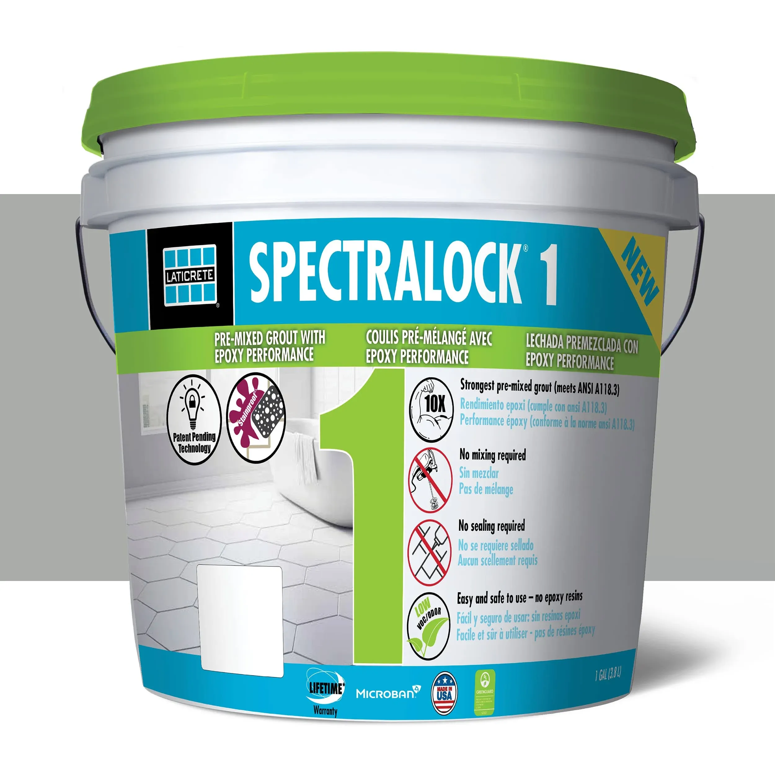 Laticrete SPECTRALOCK 1 Pre-Mixed Grout - 1 Gallon - Smoke Grey