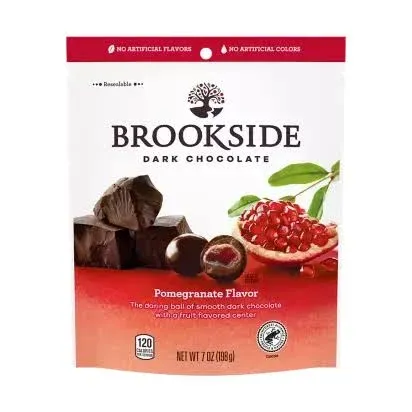 Brookside Pomegranate Flavored Dark Chocolate Pieces, 7 oz., 12/Carton (HEC38908) | Staples