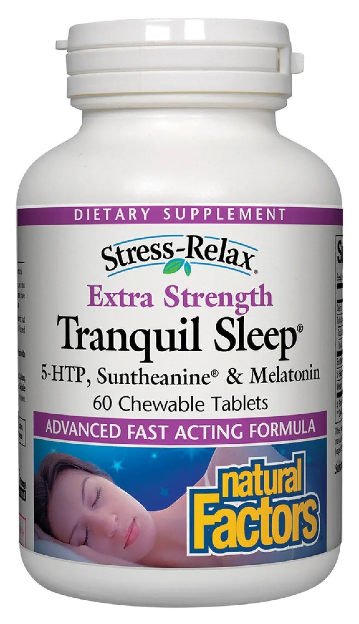 Natural Factors Stress-Relax Extra Strength Tranquil Sleep 60 Chewable Tablets