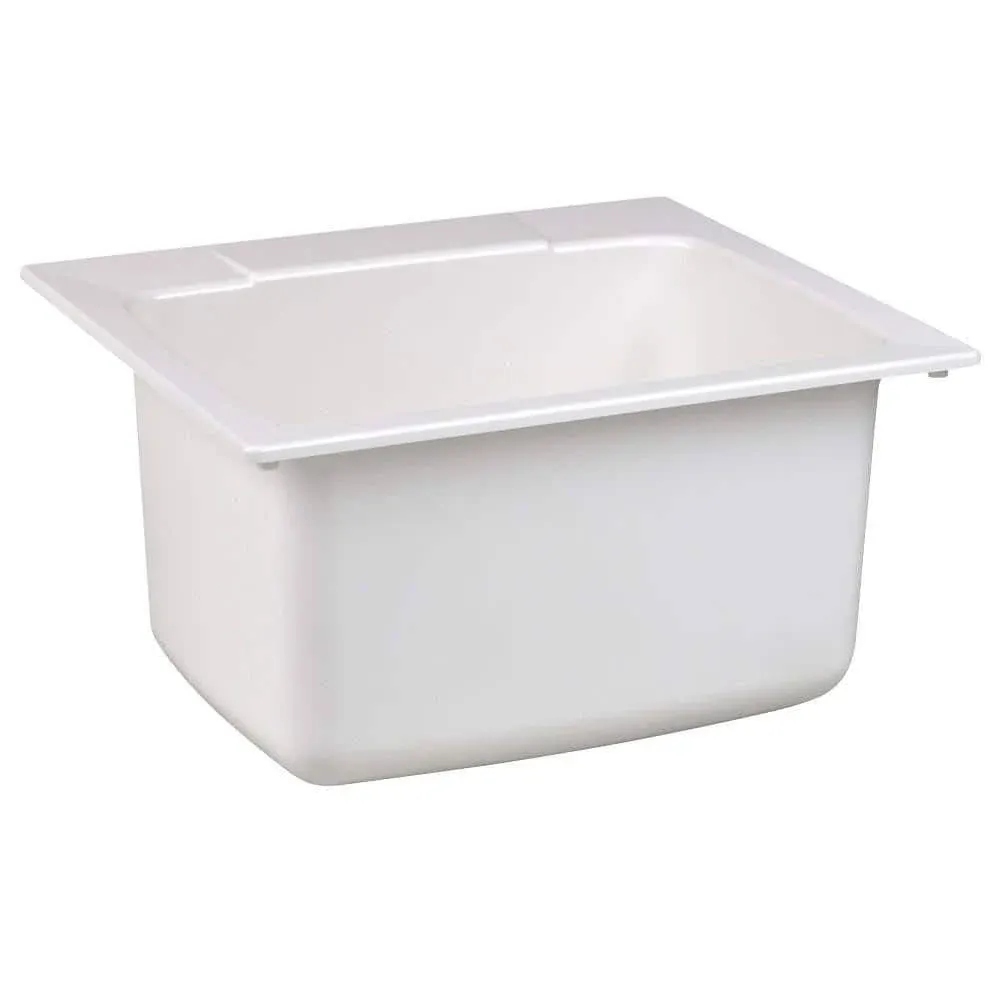 MUSTEE Utility Sink 22&#034; x 25&#034; x 13.75&#034; Molded Fiberglass Drop White