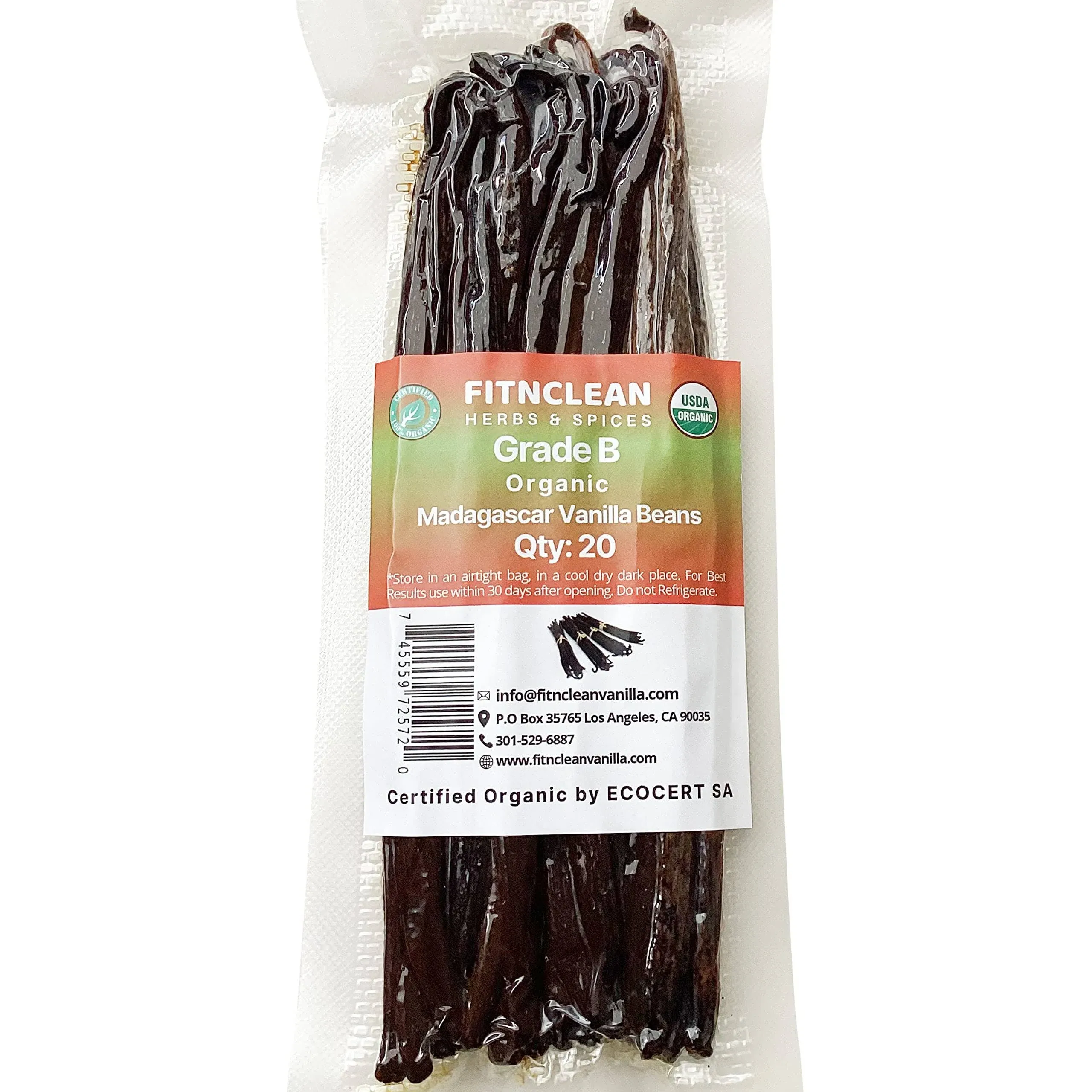 Madagascar Organic Vanilla Beans Grade A. Certified Usda Organic Fitnclean Vanilla Extract And Baking