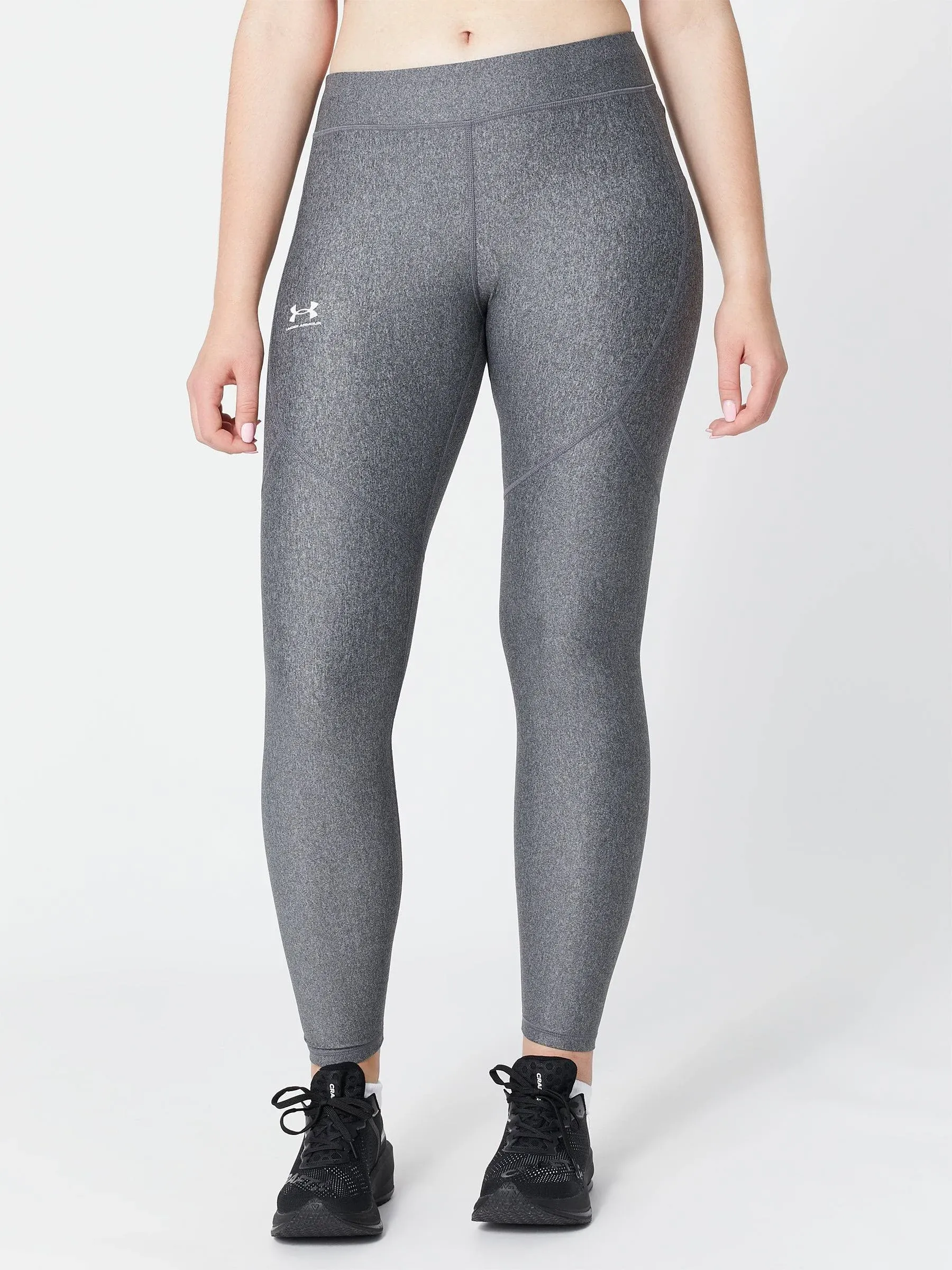 Under Armour Womens Mid Rise Full Length Leggings Gray M Compression