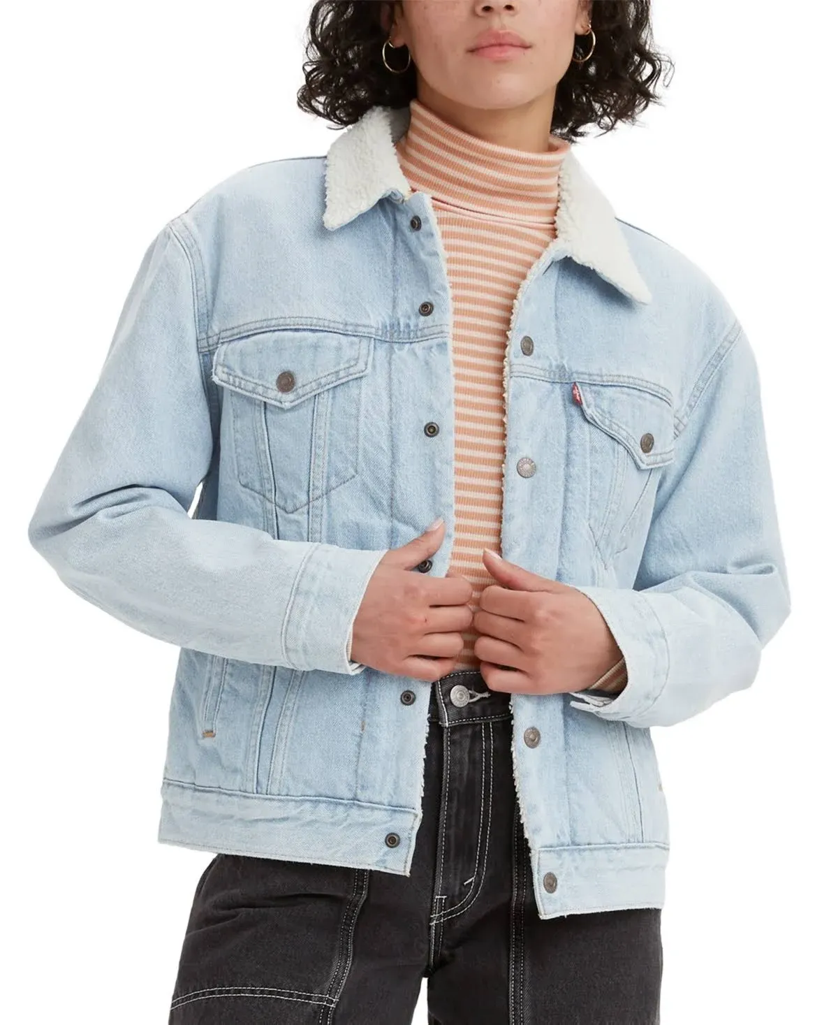 Levi's Women's Ex-Boyfriend Sherpa Trucker Jacket - Glacier Melt XL