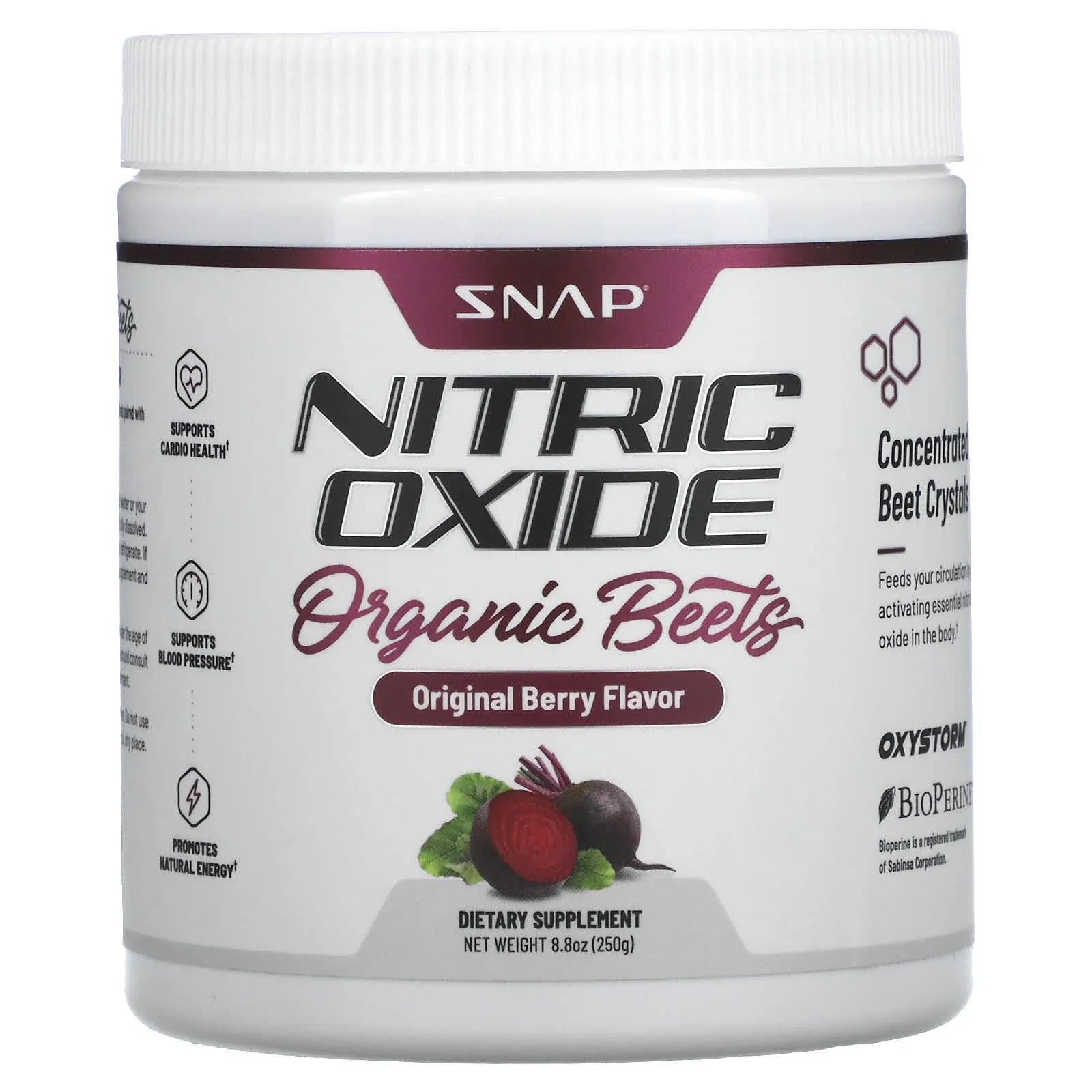 Buy Nitric Oxide Beets Mixed Berry 8.8 Oz By Snap Supplements | Herbspro.com