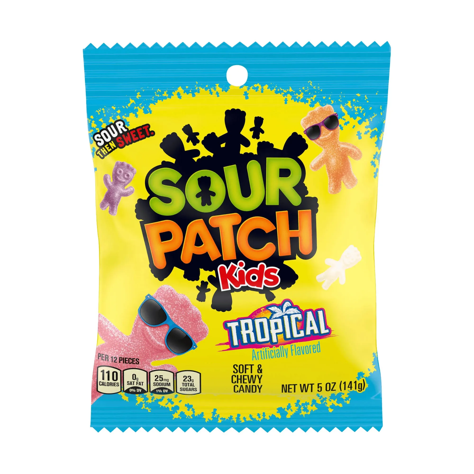 5x Bags Sour Patch Kids Tropical Flavor Soft &amp; Chewy Candy | 8oz Exp 03/05/24