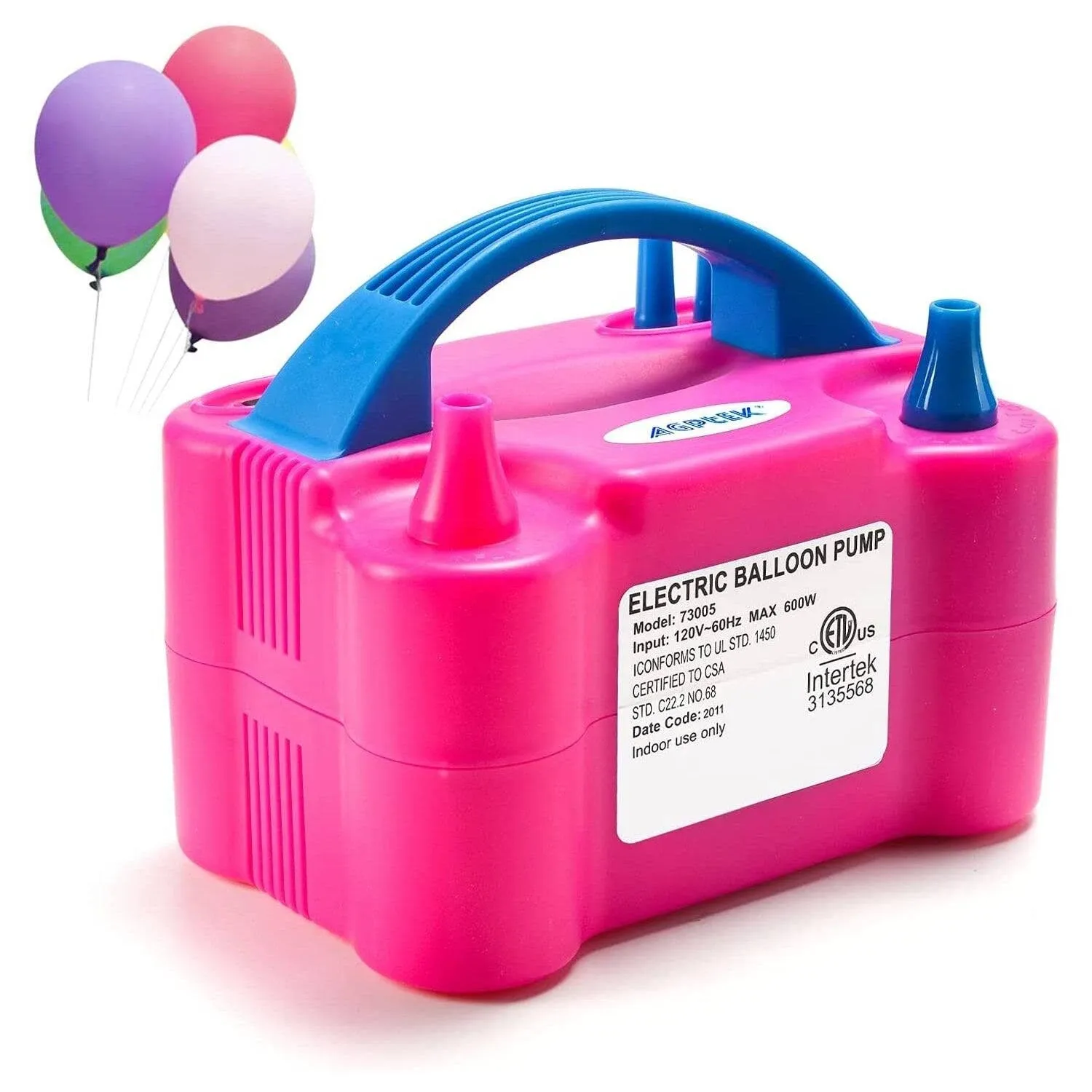 Portable High Power Air Electric Balloon Pump with Two Nozzle Rose Red - Rose Red ...