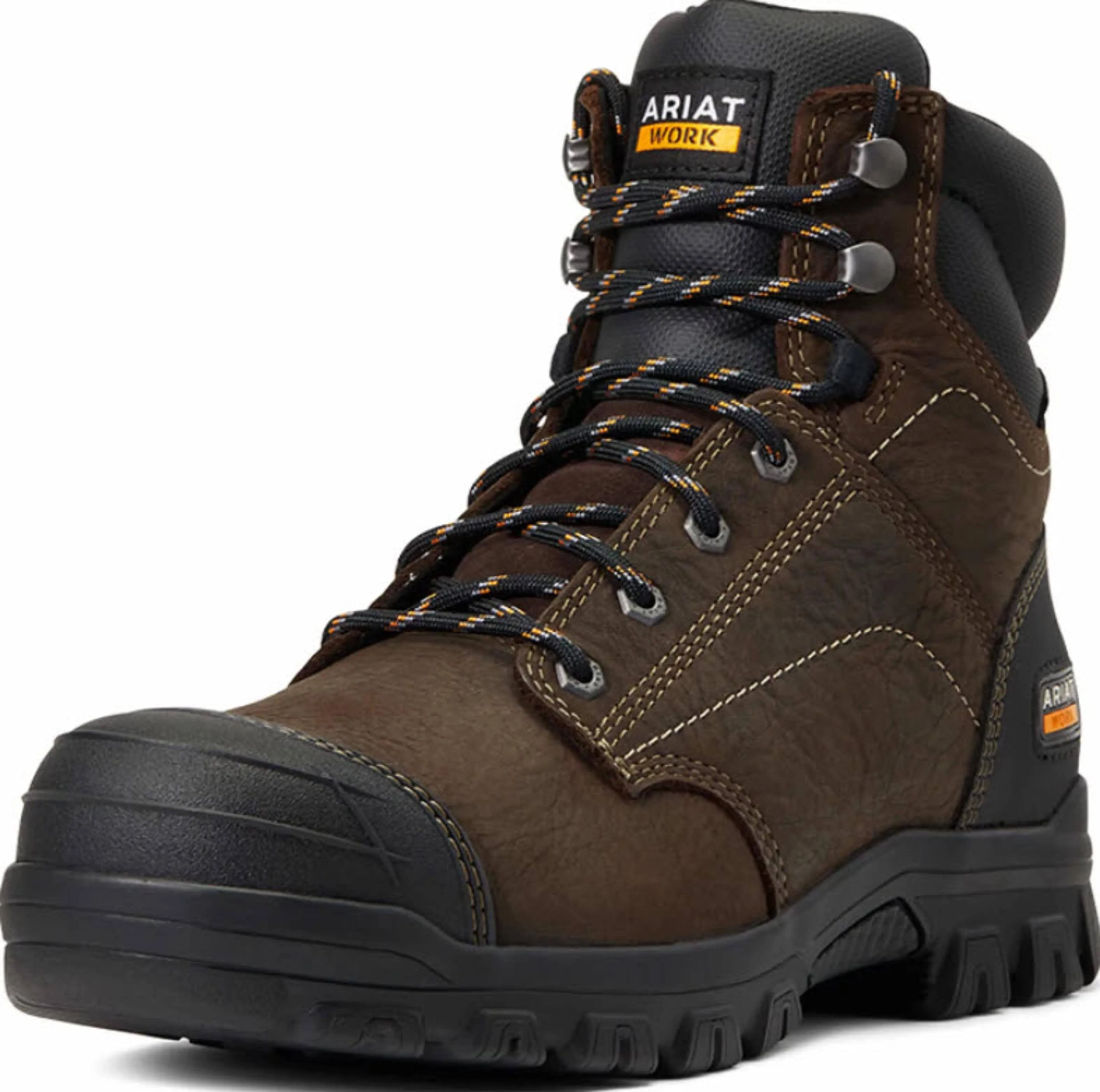 Ariat Men's Treadfast 6" Soft Toe WP Slip Resist Work Boot - Brown - 10040404