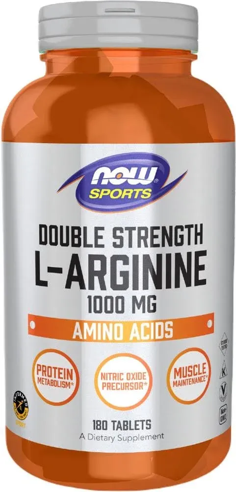 NOW Foods, Sports, Double Strength L-Arginine, 1,000 mg, 180 Tablets