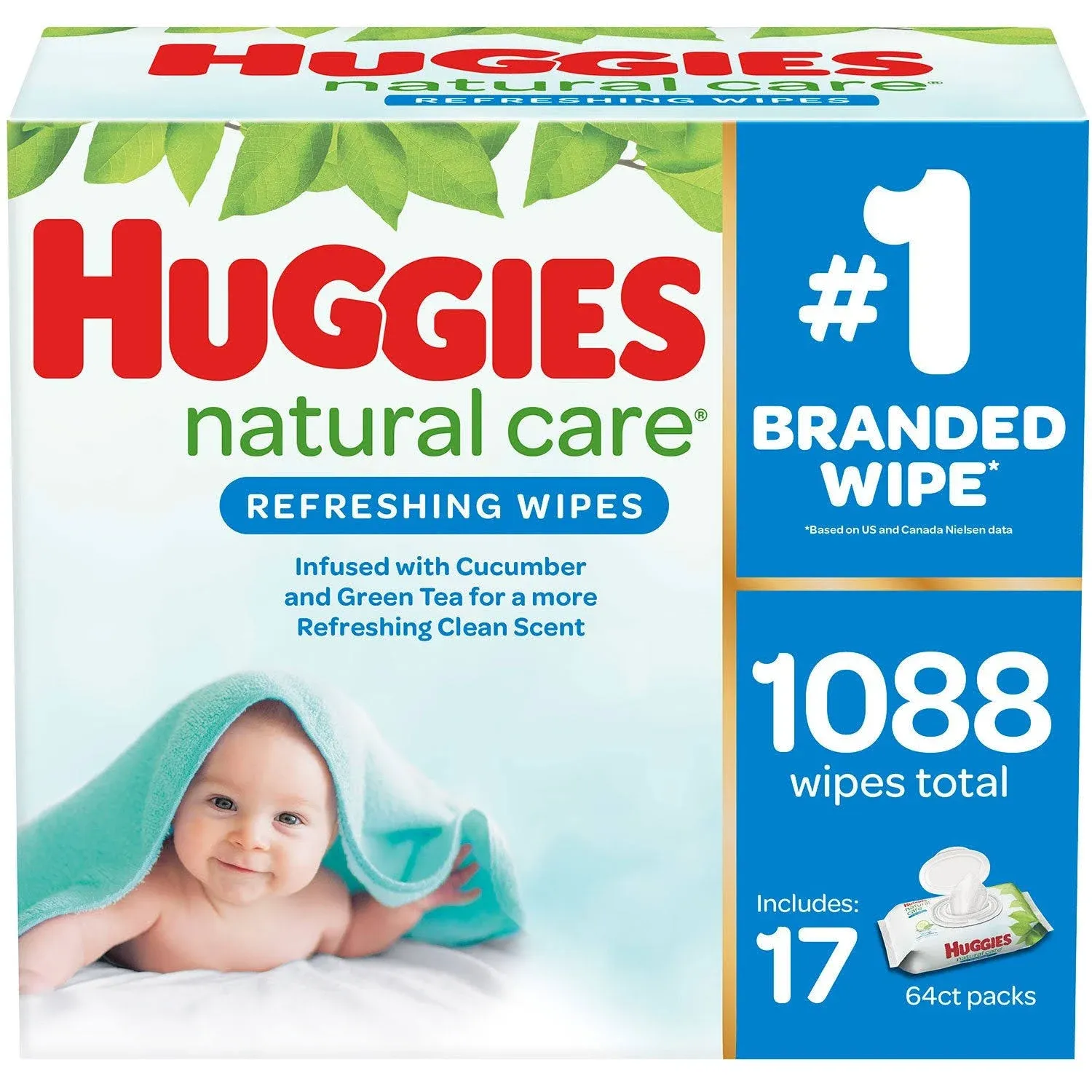 Huggies Natural Care Baby Wipe Refill, Refreshing Clean (1088 Ct.)