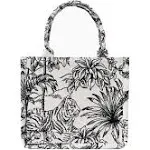 Fashion Luxury Tote Bag Cotton Linen One Shoulder Handbag Large Capacity Jacquard Embroidery Retro Exquisite graffiti(S)