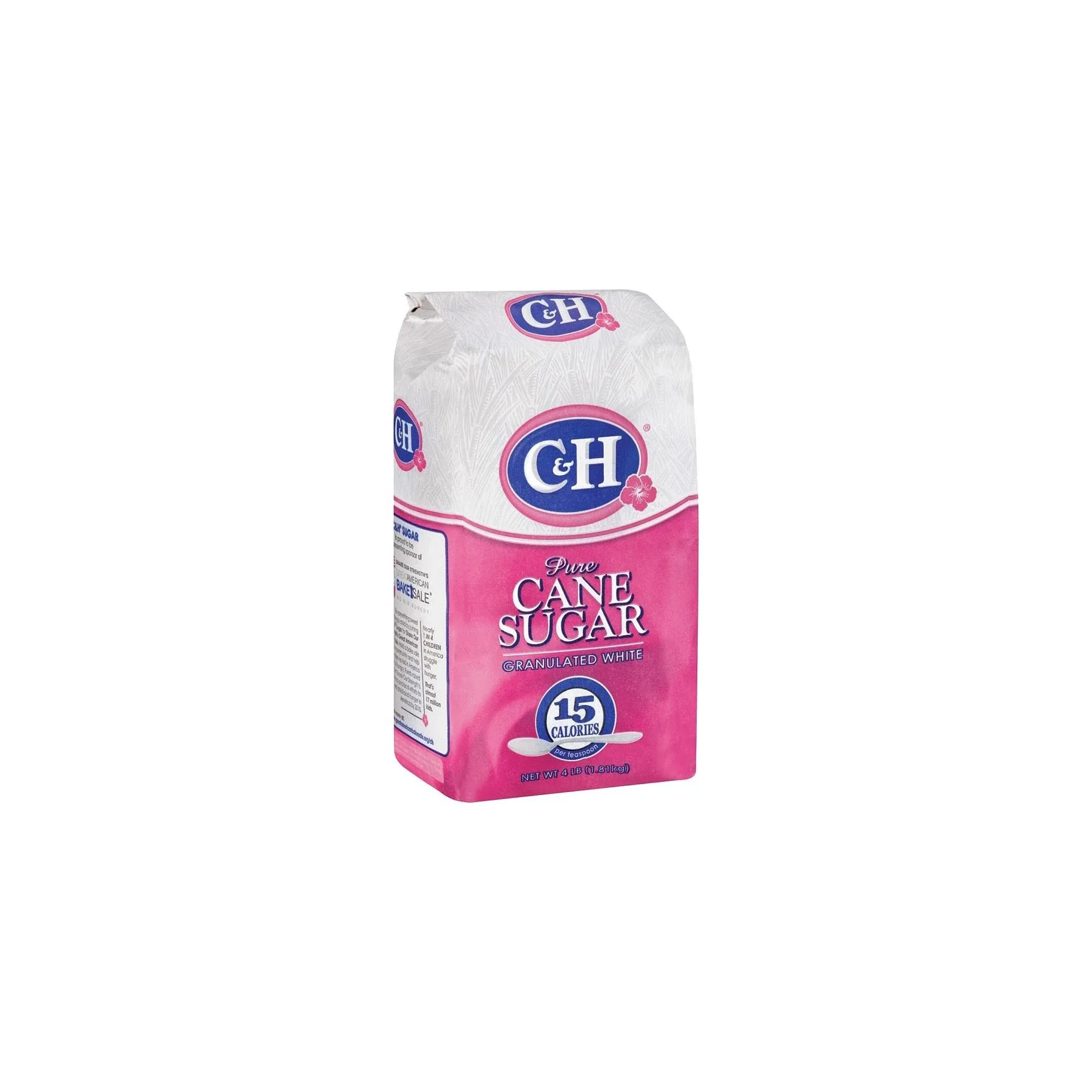 C&H, Cane Sugar, Granulated White, 4 Pound Bag 