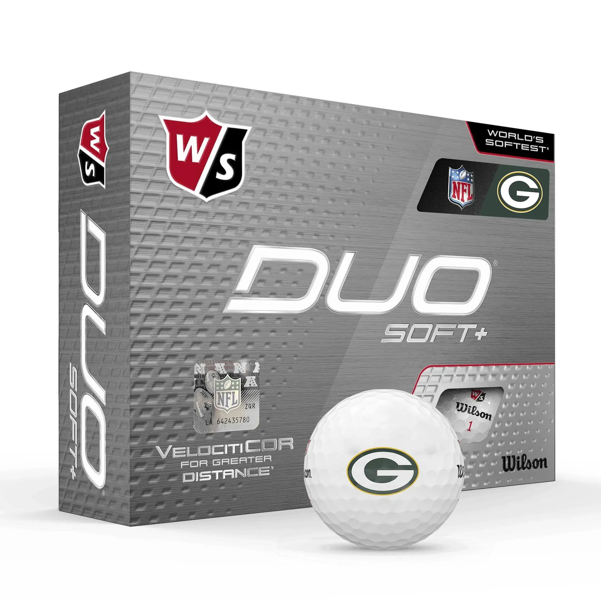 Wilson Duo Soft+ NFL Golf Balls - White - Green Bay Packers